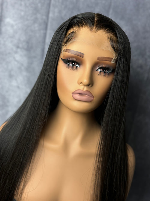 Classic Straight Middle Part Ready To Wear Glueless Wig VIRGIN