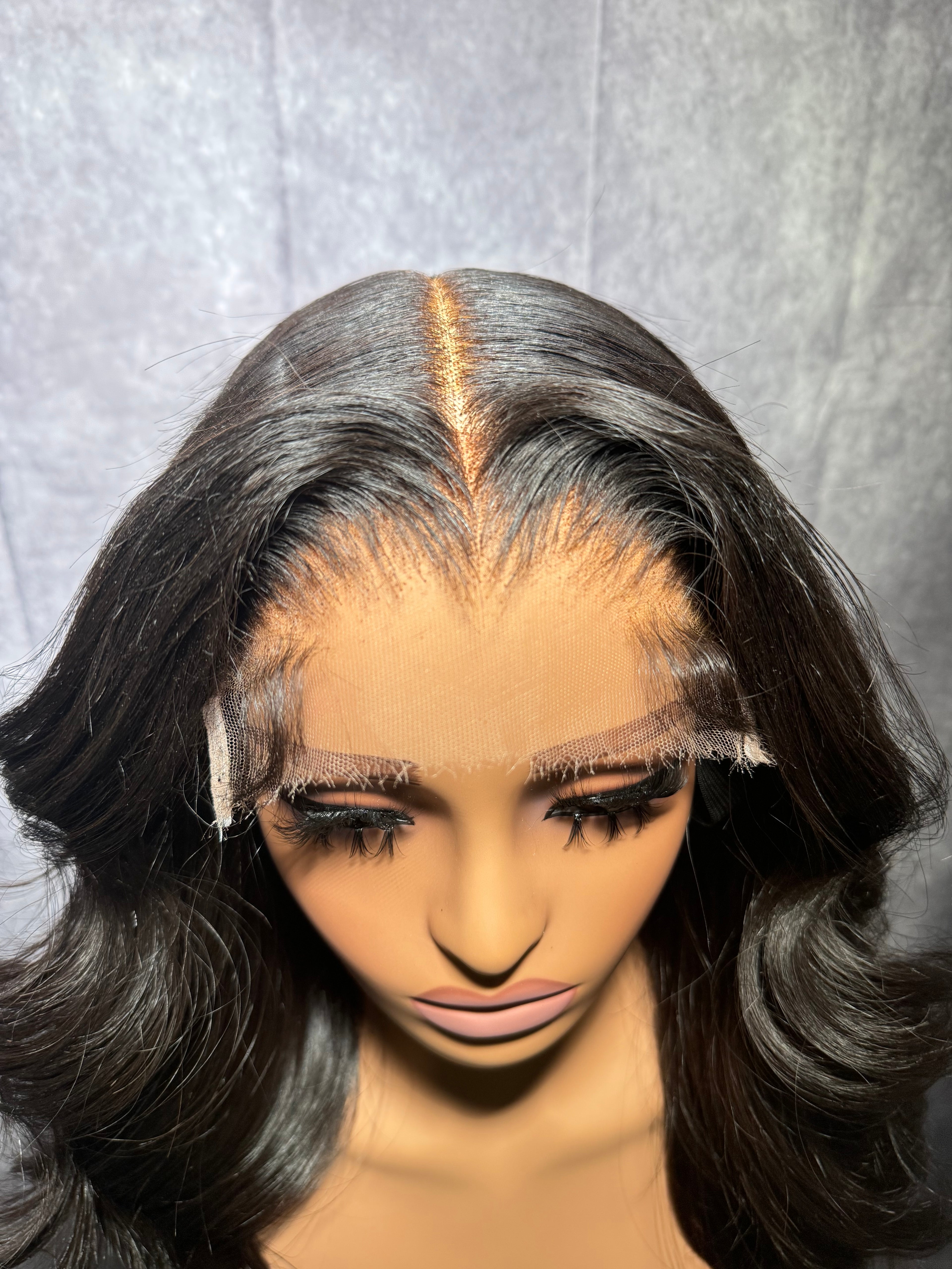 Noir Middle Part Curly Ready To Wear Glueless Wig VIRGIN
