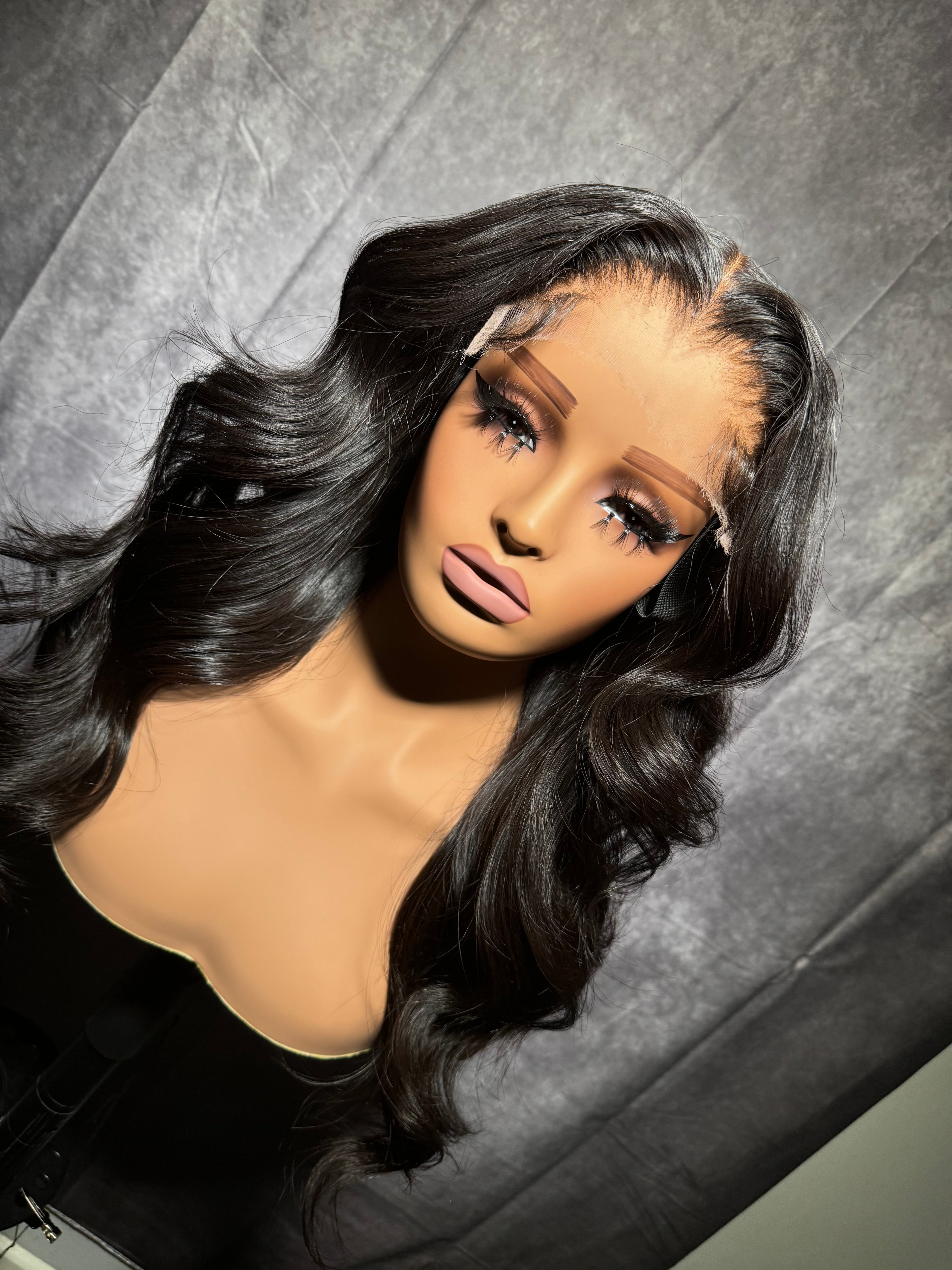 Noir Middle Part Curly Ready To Wear Glueless Wig VIRGIN