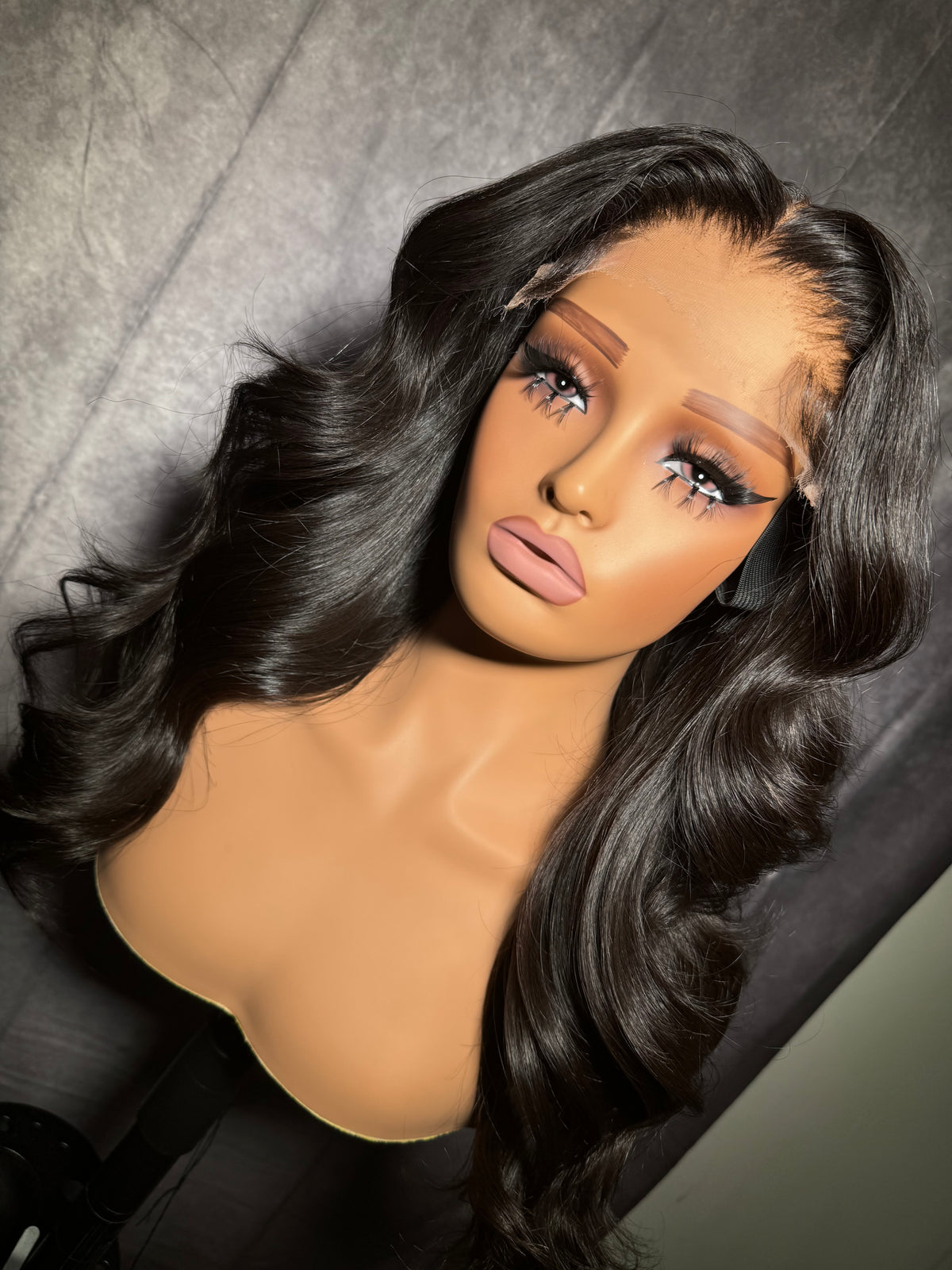 Noir Middle Part Curly Ready To Wear Glueless Wig VIRGIN