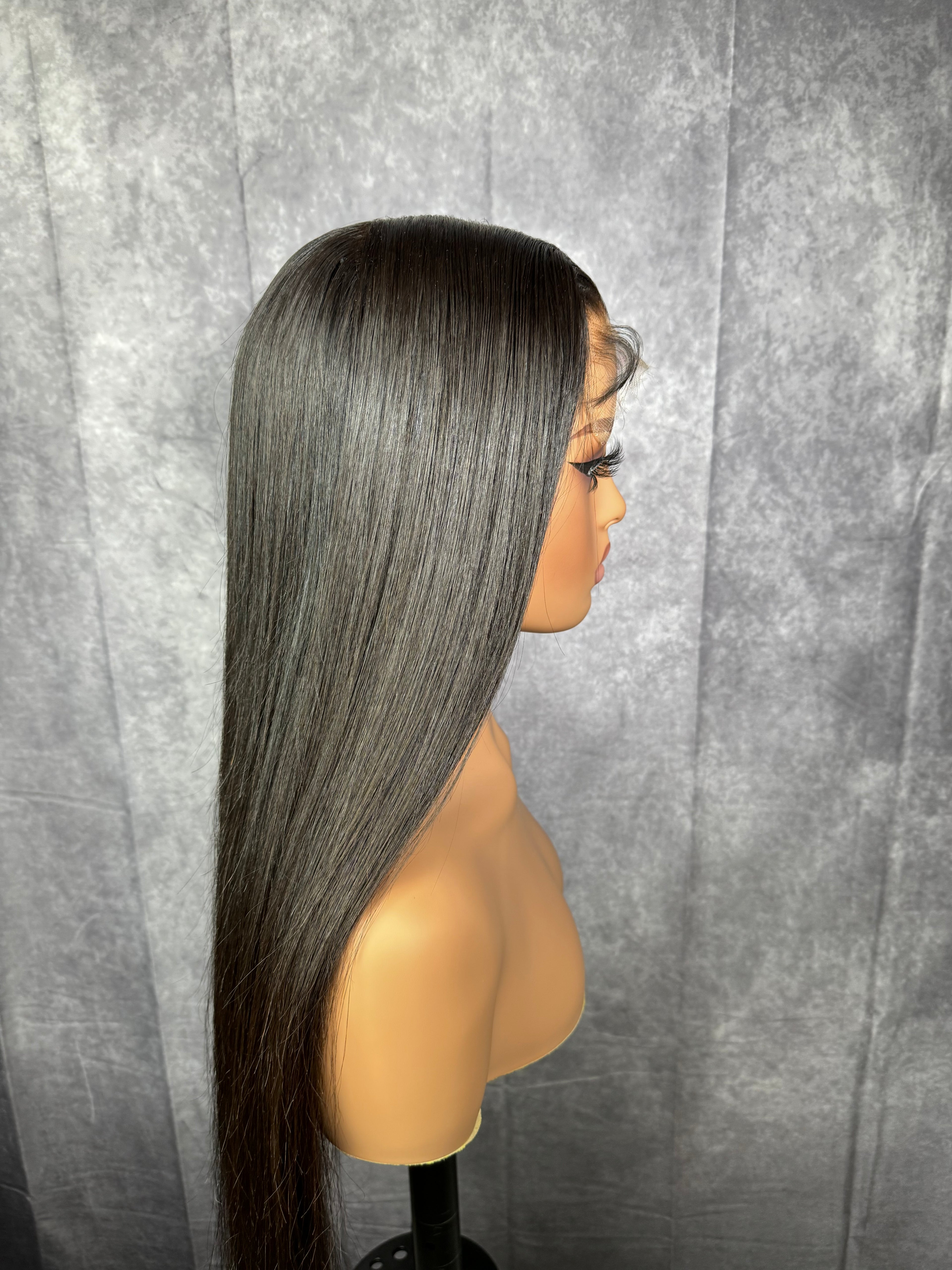 Classic Straight Middle Part Ready To Wear Glueless Wig VIRGIN