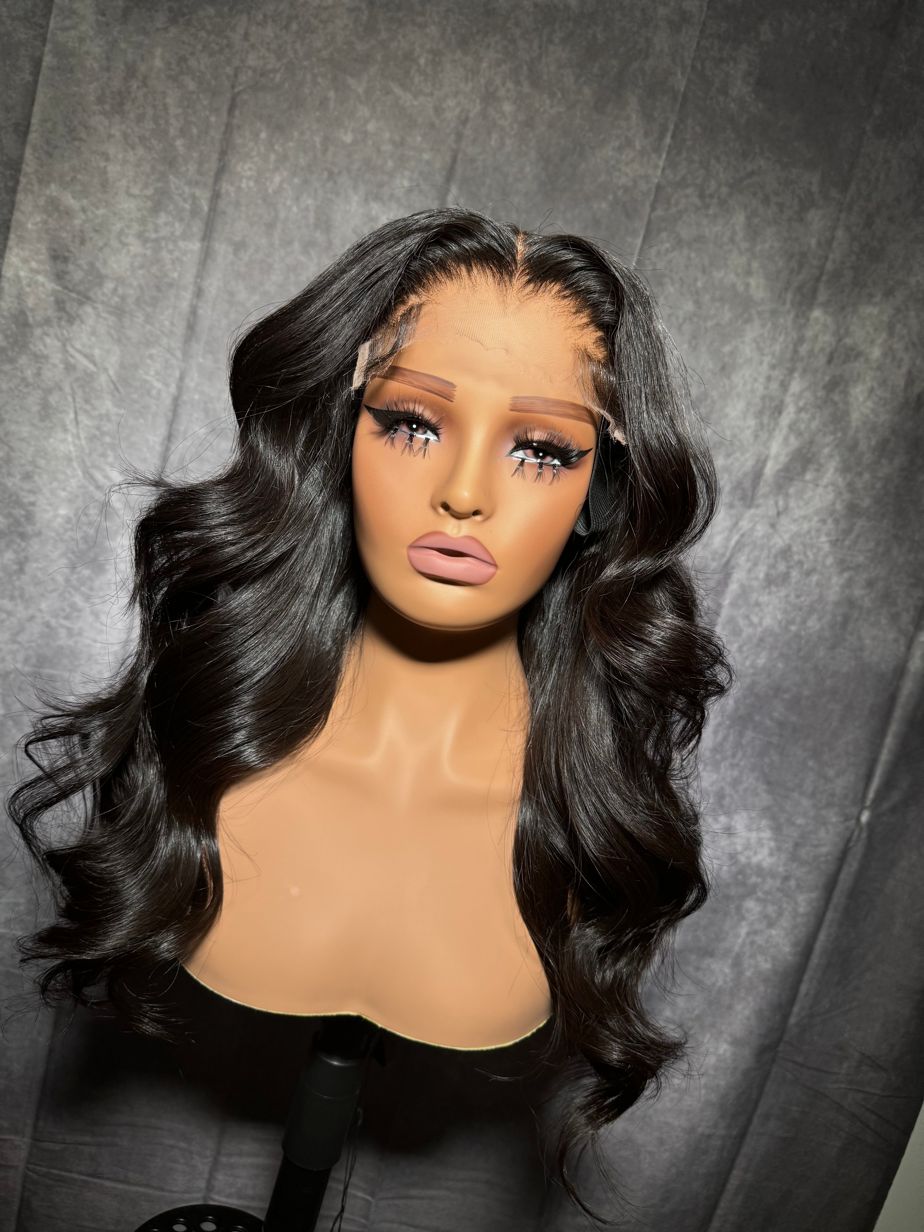 Noir Middle Part Curly Ready To Wear Glueless Wig VIRGIN
