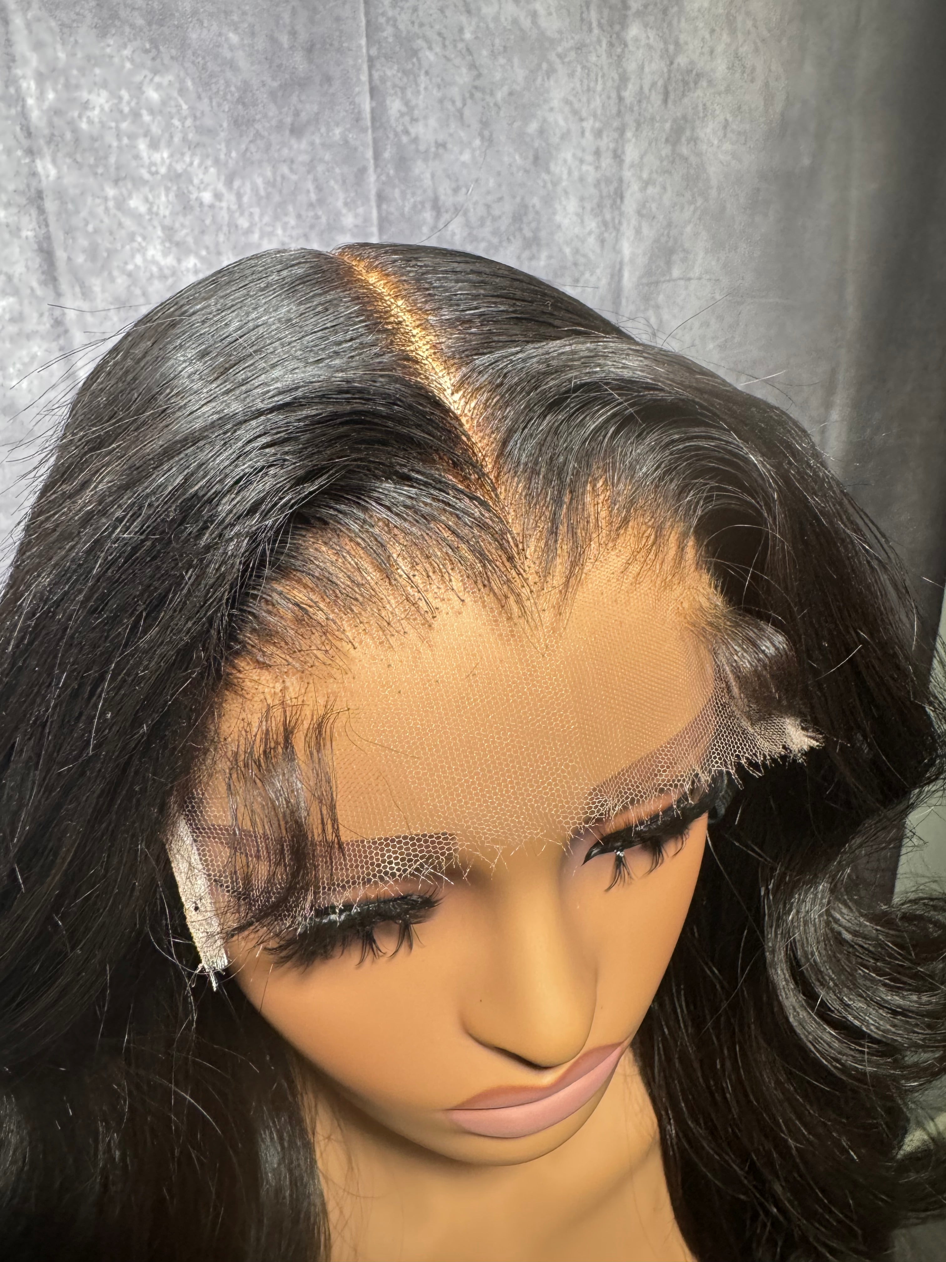 Noir Middle Part Curly Ready To Wear Glueless Wig VIRGIN